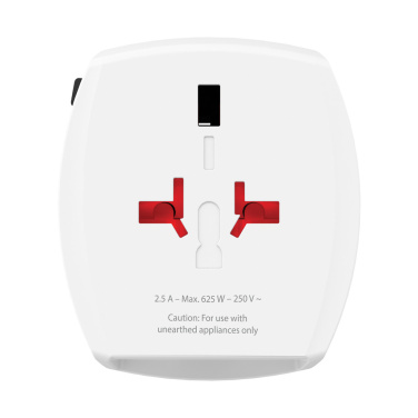 Logotrade reklaminiai produktai nuotrauka: SKROSS World Travel Adapter MUV 2 polių su USB A ir C