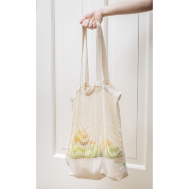 Logotrade reklaminės dovanos nuotrauka: Natura Organic Mesh Shopper (180 g/m²) pirkinių krepšys