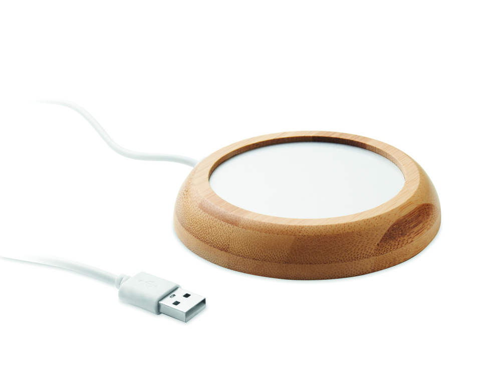 Logotrade verslo dovanos nuotrauka: Bambukinis puodelių šildytuvas su USB