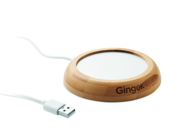 Logotrade firminės dovanos nuotrauka: Bambukinis puodelių šildytuvas su USB