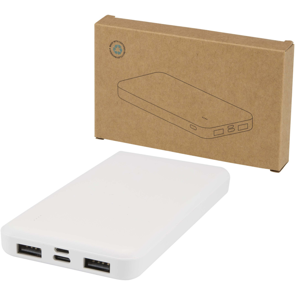 Logotrade reklaminės dovanos nuotrauka: „Intan“ 10 000 mAh 10 W perdirbto plastiko išorinė baterija