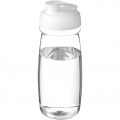 H2O Active® Pulse 600 ml sporta pudele ar pārslēdzamu vāku, Caurspīdīgs / Balts