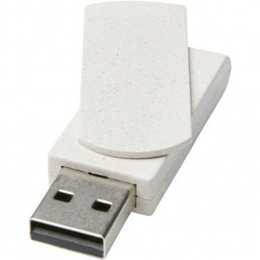 Logotrade biznesa dāvanas foto: Pagrieziet 4 GB kviešu salmu USB zibatmiņas disku