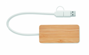 Logotrade ziemassvētku dāvanas foto: Bambusa USB 3 portu centrmezgls