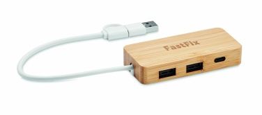 Logotrade Ideja dāvanas foto: Bambusa USB 3 portu centrmezgls