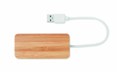 Logotrade Ideja dāvanas foto: Bambusa USB 3 portu centrmezgls