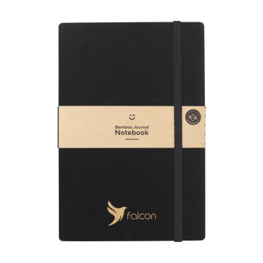 Logotrade biznesa dāvanas foto: Bamboo Journal Naked Spine Paper Notebook Black A5