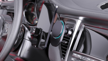 Logotrade ziemassvētku dāvanas foto: PowerCruze RCS plastmasas 15W magnētiskais automašīnas turētājs ar uzlādi