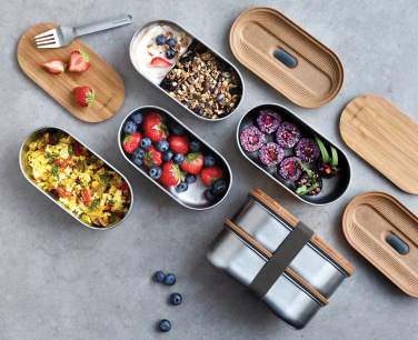 Logotrade dāvanas foto: Black+Blum nerūsējošā tērauda dubultā Bento kaste