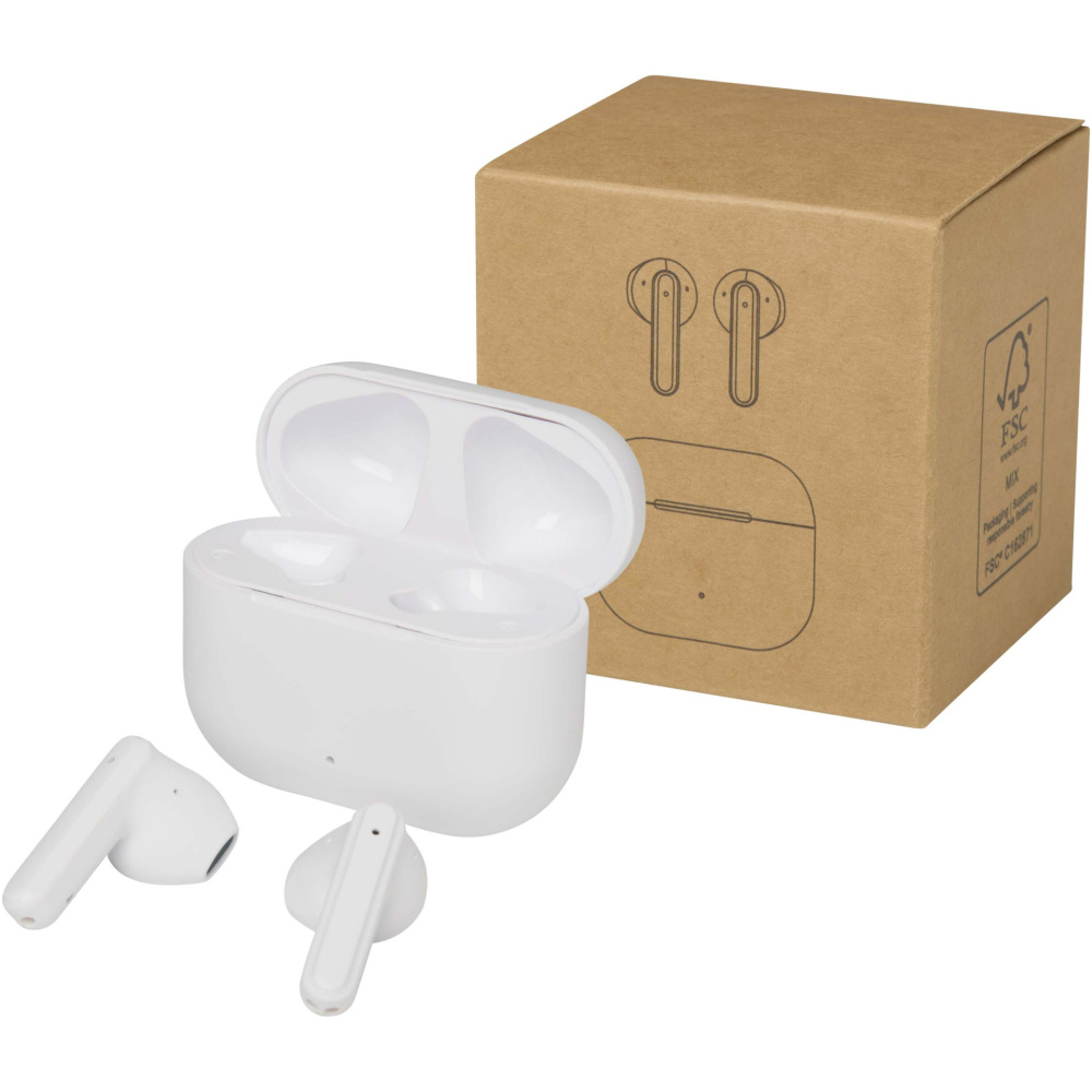 Logotrade dāvanas foto: Altais pārstrādātas plastmasas patiesi bezvadu Bluetooth® austiņas