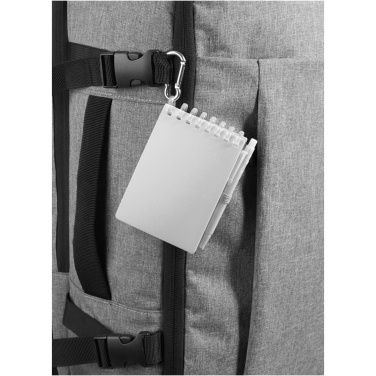 Logotrade korporatīvās dāvanas foto: Lig Mini pārstrādātu mīksto vāku piezīmju grāmatiņas un lodīšu pildspalvas komplekts āra lietošanai (melna tinte)