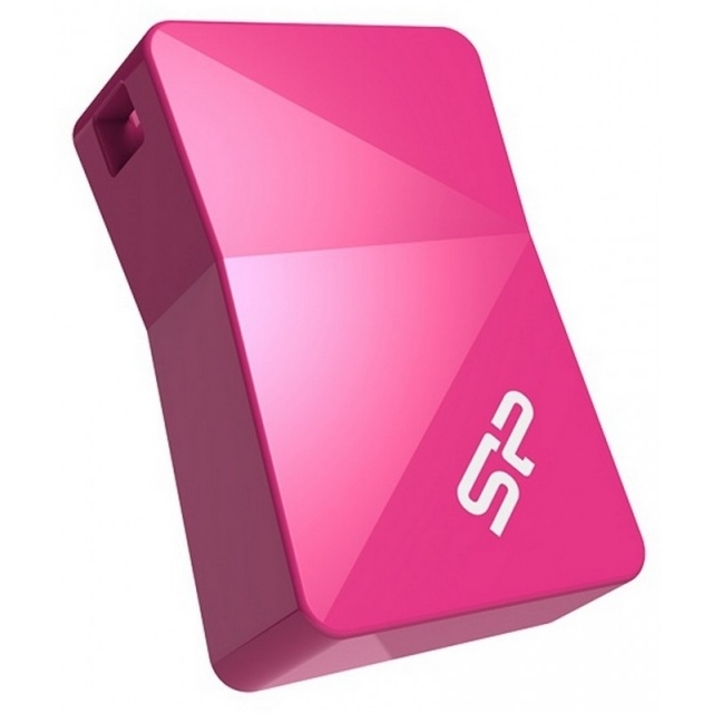 Логотрейд pекламные подарки картинка: Women USB stick pink Silicon Power Touch T08 16GB