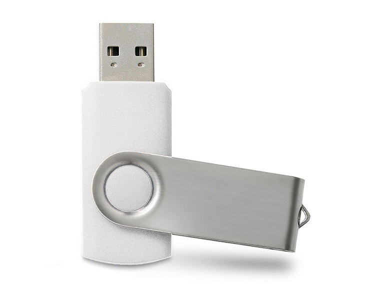 Лого трейд бизнес-подарки фото: USB mälupulk Twister, 8 GB, valge