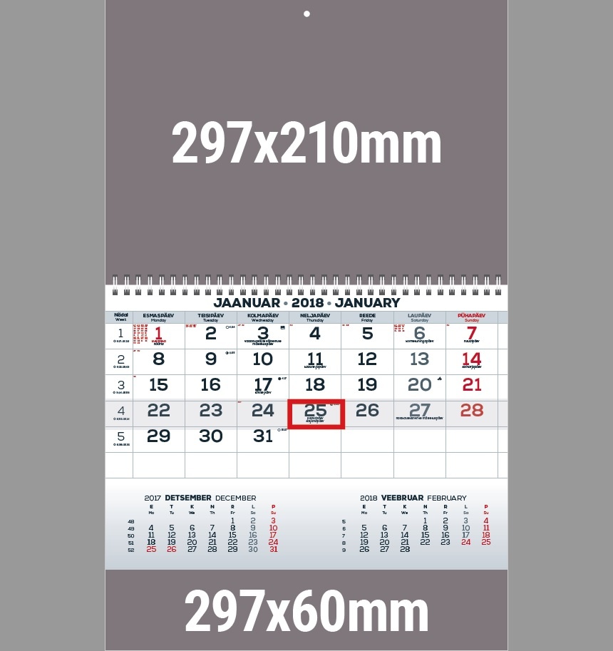 Логотрейд pекламные продукты картинка: Seinakalender Mono 297 mm