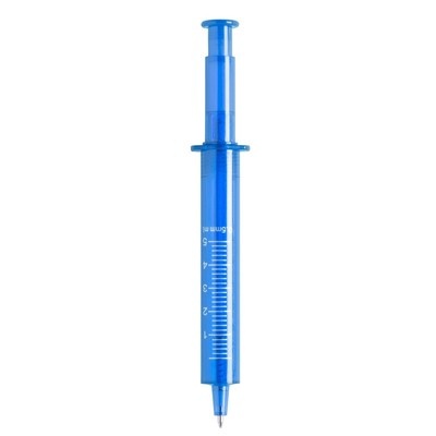 Лого трейд бизнес-подарки фото: Meene: Ball pen "syringe", sinine