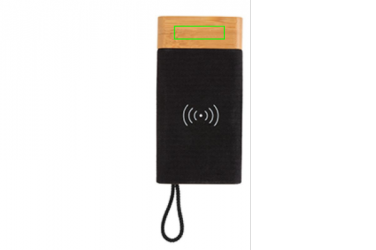 Логотрейд pекламные продукты картинка: Ärikingitus: Bamboo X wireless charging 5000 mah powerbank, brown