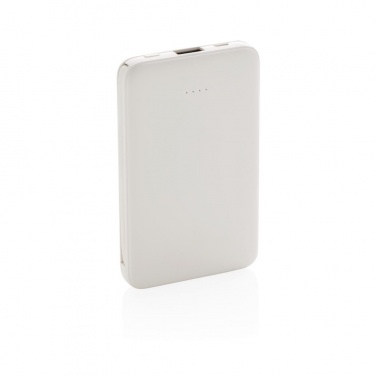 Лого трейд pекламные подарки фото: Reklaamtoode: 5.000 mAh Pocket Powerbank with integrated cables, white