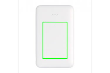 Логотрейд pекламные подарки картинка: Reklaamtoode: 5.000 mAh Pocket Powerbank with integrated cables, white