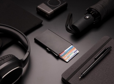 Лого трейд pекламные подарки фото: Meene: Standard aluminium RFID cardholder, black