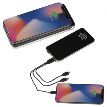 Логотрейд pекламные подарки картинка: Power bank 8000 mAh, беспроводный, чёрный