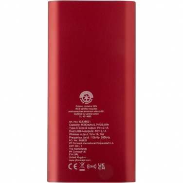 Лого трейд pекламные продукты фото: Juice портативное зарядное устройство Type-C из переработанного алюминия емкостью 8000 мАч