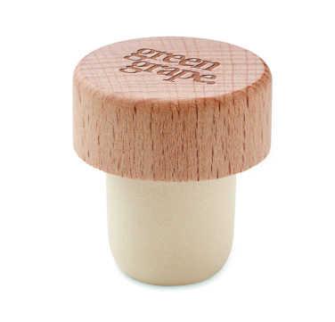 Логотрейд pекламные подарки картинка: Beech wood bottle stopper