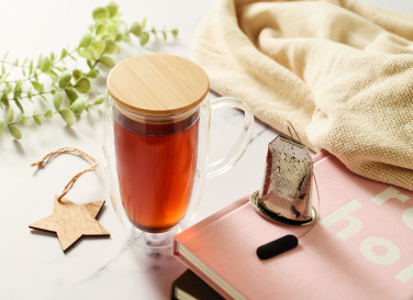 Логотрейд pекламные продукты картинка: Double wall glass mug 450ml