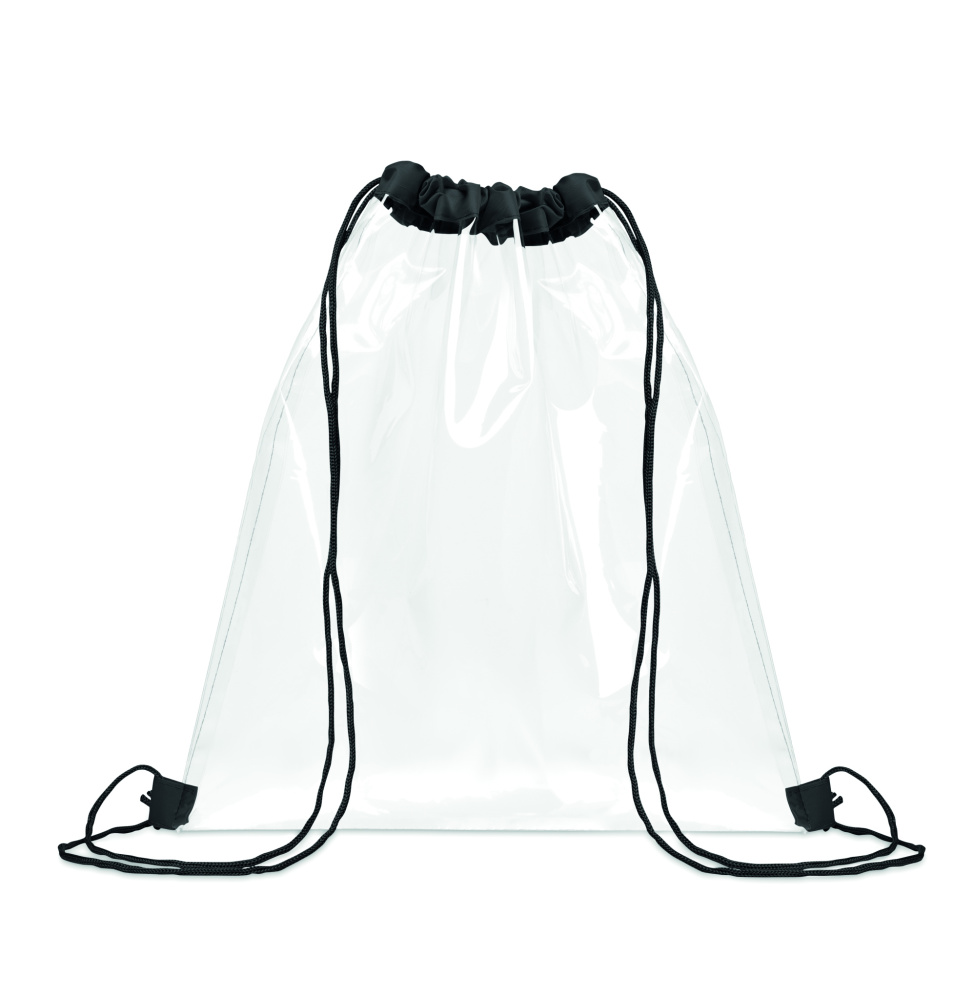 Лого трейд pекламные подарки фото: Transparent drawstring bag