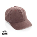 BEAU AWARE™ — 6-панельная кепка из хлопковой саржи плотностью 270 г/м² с эффектом потертости, красный