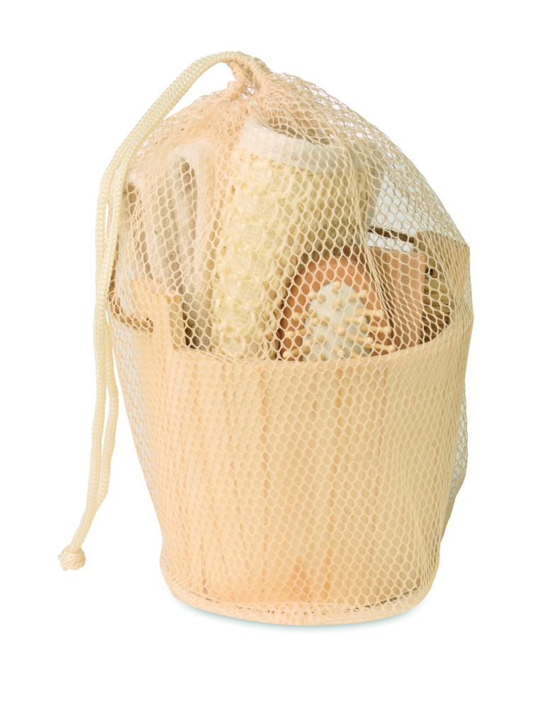 Лого трейд бизнес-подарки фото: Bath gift set in wooden bucket