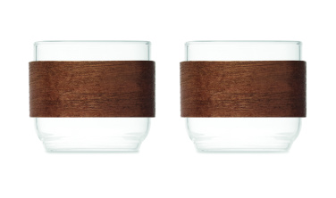 Лого трейд pекламные продукты фото: Coffee glass set walnut grip