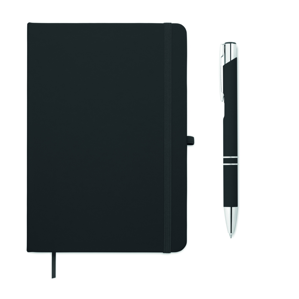 Лого трейд бизнес-подарки фото: A5 recycled PU notebook set