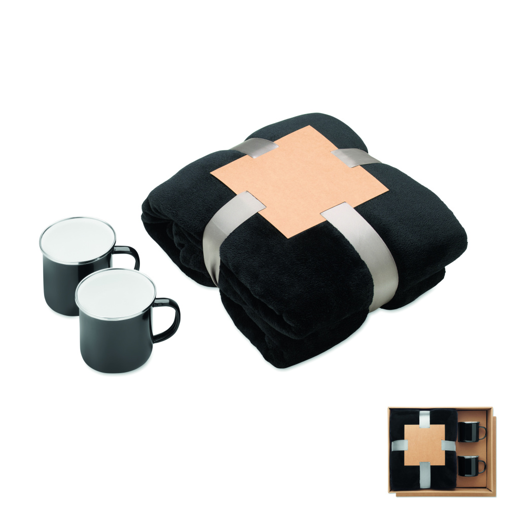 Логотрейд бизнес-подарки картинка: Fleece blanket & 2 mugs set