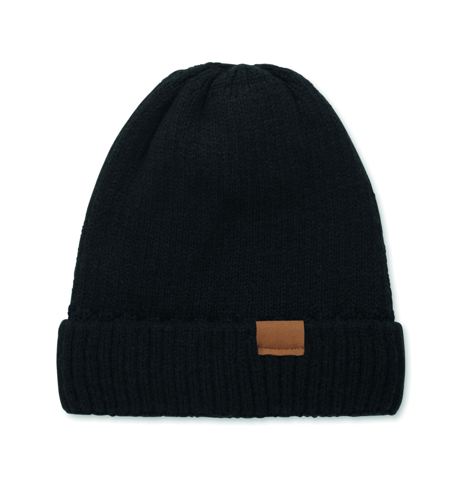 Логотрейд pекламные продукты картинка: Knitted beanie with cuff