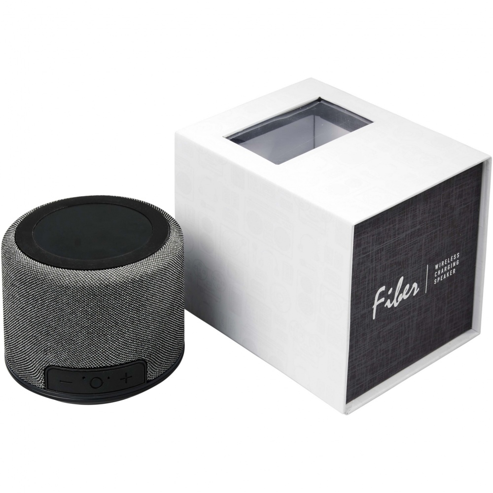 Logotrade kampanjprodukter bild: Fiber 3 W Bluetooth® -högtalare med trådlös laddning