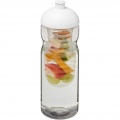 H2O Active® Base 650 ml sportflaska med kupollock och fruktbehållare, Transparent / Vit