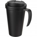 Americano® Grande 350 ml mugg med spillsäkert lock, Solid svart / Solid black