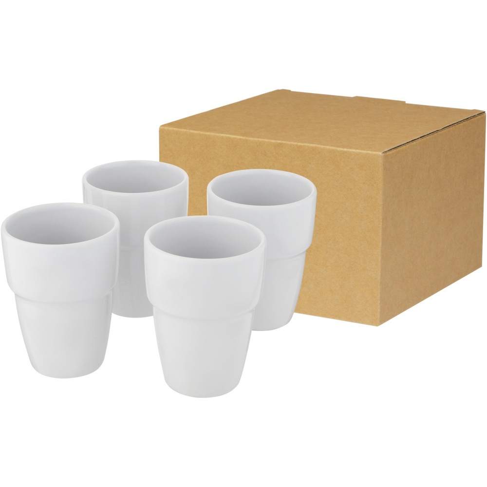 Logotrade profilprodukter bild: Staki 4-delars 280 ml staplingsbar mugg i presentförpackning