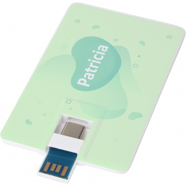 Logotrade profilreklam bild: Duo slim 64 GB USB-enhet med Type-C och USB-A 3.0