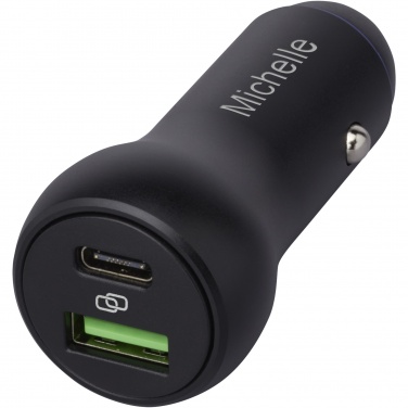 Logotrade kampanjprodukter bild: Pilot dubbel 55 W USB-C/USB-A billaddare