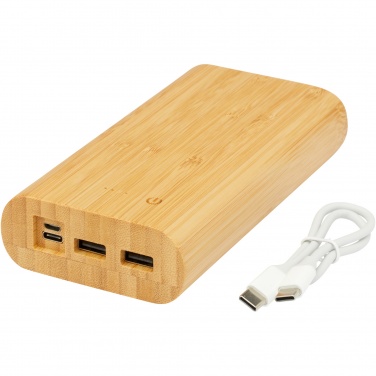 Logotrade profilreklam bild: Tulda 20,000 mAh powerbank i bambu