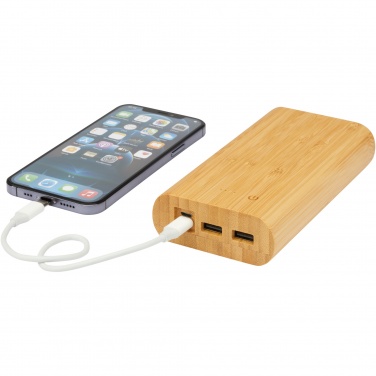 Logotrade profilreklam bild: Tulda 20,000 mAh powerbank i bambu