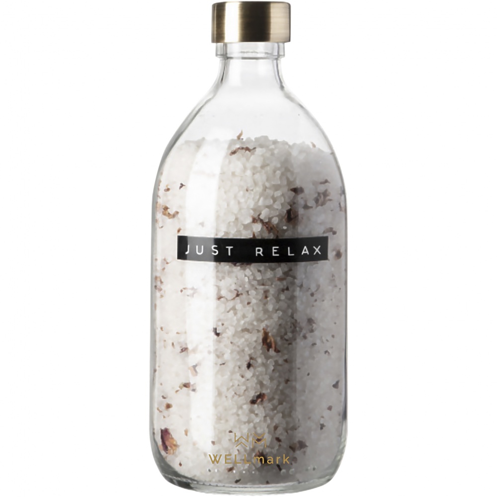 Logotrade reklamprodukter bild: Wellmark Just Relax 500 ml badsalt – rosdoft