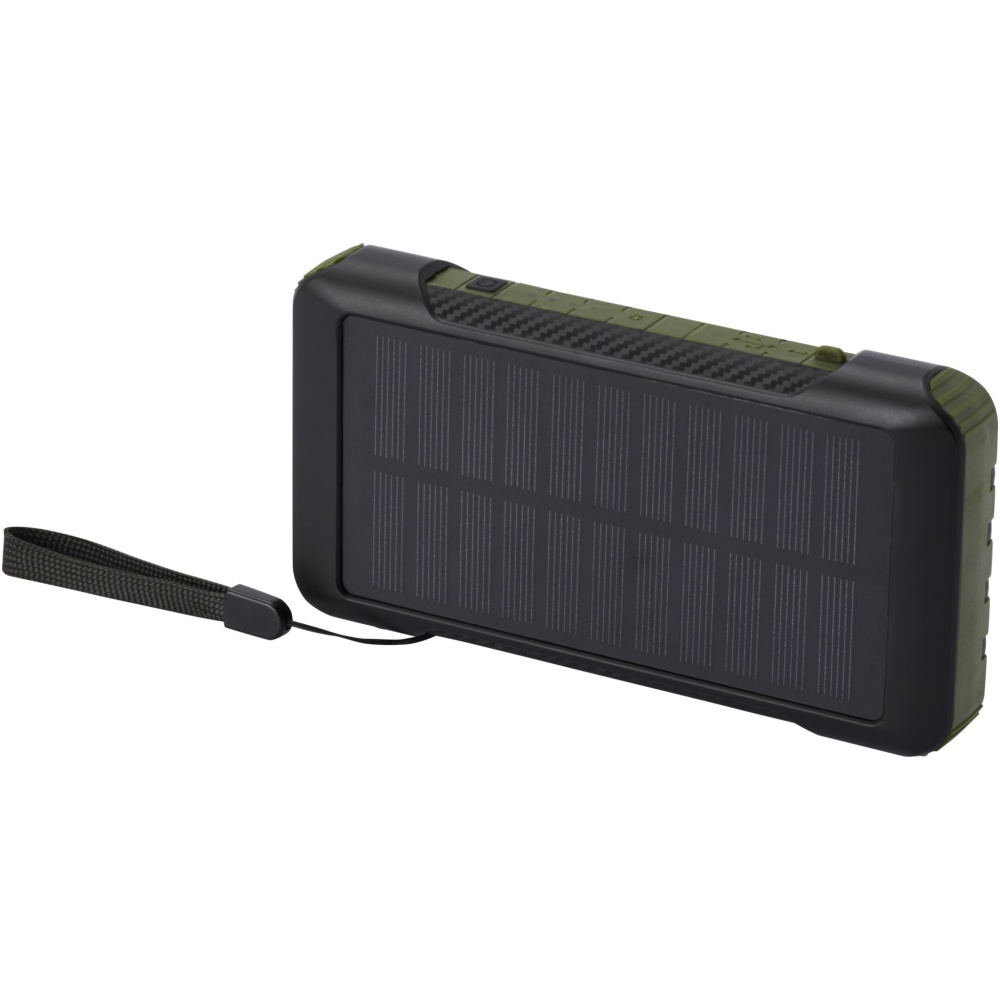 Logotrade presentreklam bild: Soldy 10 000 mAh powerbank med soldynamo av RCS-återvunnen plast