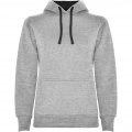 Urban hoodie för dam, Marl Grey / Solid svart