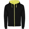 Fuji unisex sweatshirtjacka, Solid svart / Fluor Yellow