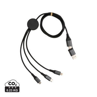 Logotrade profilprodukter bild: Terra 120cm 6-i-1 kabel i RCS återvunnen aluminium