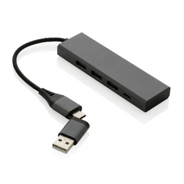 Logotrade reklamprodukter bild: Terra hub med 3 USB portar i RCS återvunnen aluminium