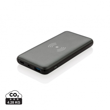 Logotrade reklamprodukter bild: 10.000 mAh snabbladdande 10W trådlös powerbank med PD