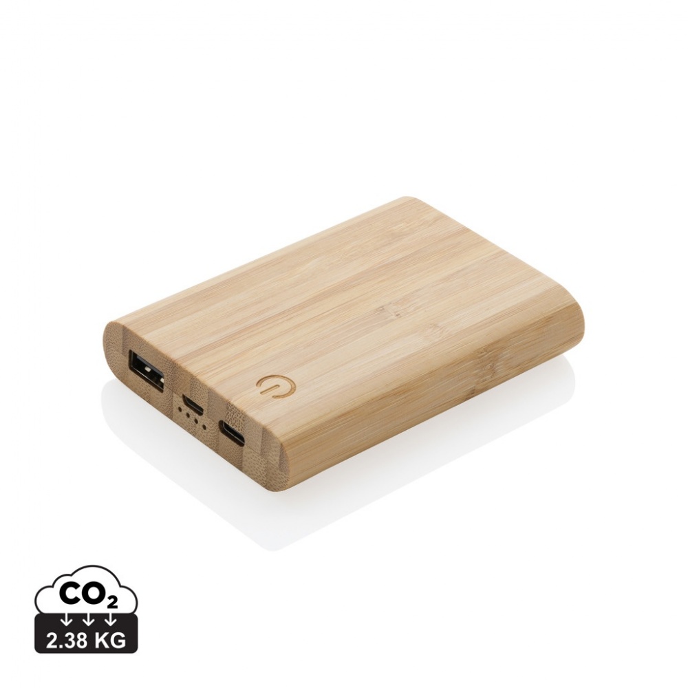 Logotrade kampanjprodukter bild: 5.000 mAh powerbank i bambu